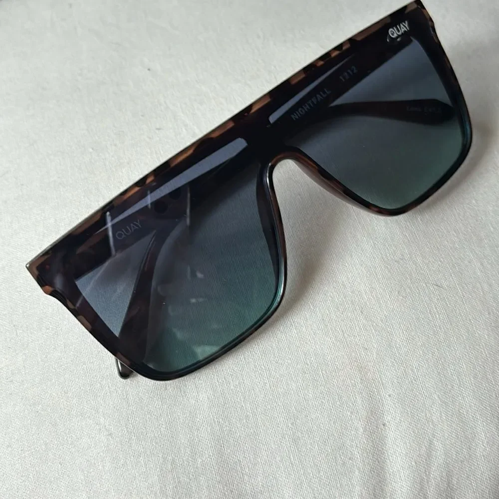 Quay Australia Nightfall Green Smoke Sunglasses Shield  / Unisex